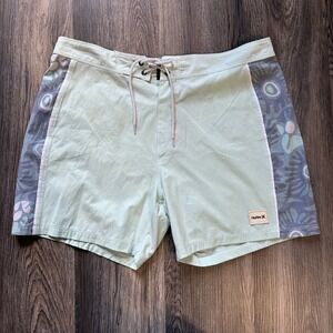 Hurley Mens Phantom Board Shorts Size 34 Seafoam Green Floral HSP25MMBS01849